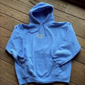 Large Baby blue GEIST hoodie w kangaroo pocket